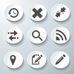 White 3d icons 3d icons set icon collection vector illustration