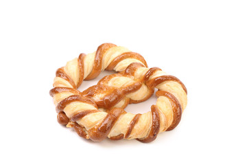 Fototapeta premium Knot-shaped biscuits on a white background