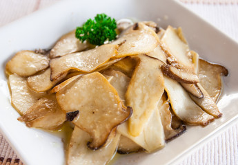 Eringii Mushroom oil fried