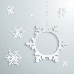 Abstract design with snowflakes and space for text