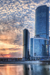 Moscow city at sundown