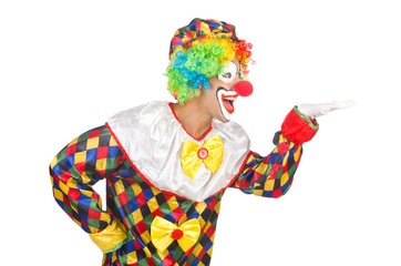 Funny clown isolated on white