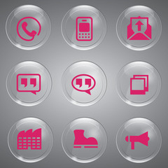 Glass icons vector icon set icons web collection Illustration