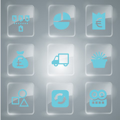 Glass icons vector icon set icons web collection Illustration