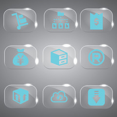 Glass icons vector icon set icons web collection Illustration