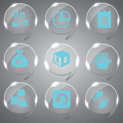 Glass icons vector icon set icons web collection Illustration