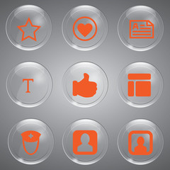 Glass icons vector icon set icons web collection Illustration
