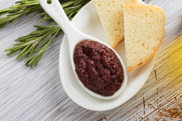 Tapenade. Appetizer from olives.