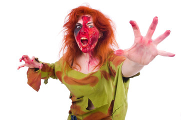 Woman vampire isolated on the background