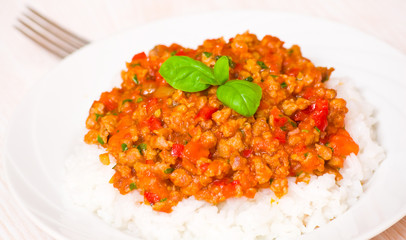 rice with Bolognese sauce