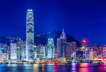 Raamstickers Hong Kong Skyline © leungchopan