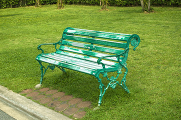 Field chair in park.