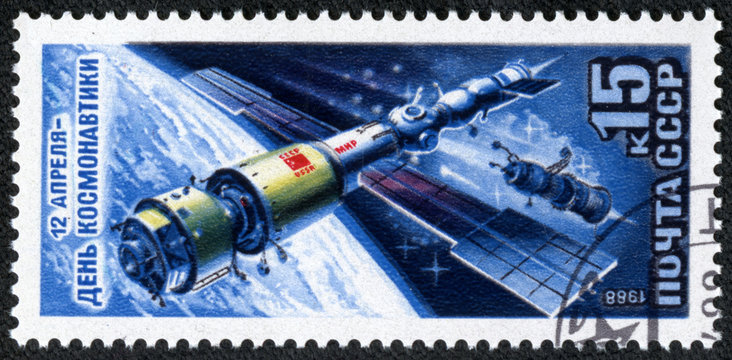 stamp devoted International Day dedicated to space