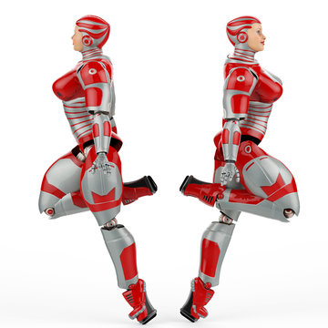 WOMAN ROBOT boble side view