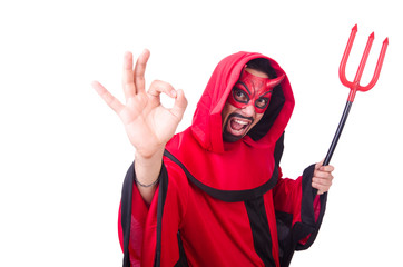 Man devil in red costume
