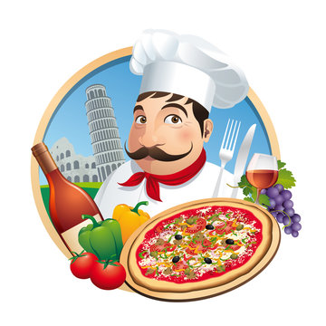 Pizzeria Restaurant Menu Carte - Vecteur CMJN