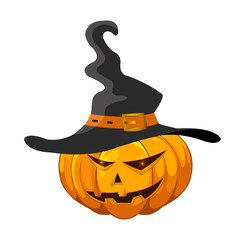 Halloween pumpkin with hat