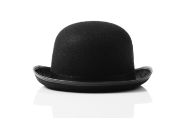 Black tophat top hat isolated on the white