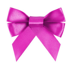 purple festive bow made from ribbon