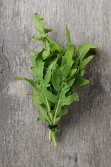 tied bunch of fresh arugula