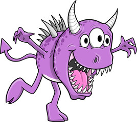 Cute Halloween Monster Vector Illustration Art