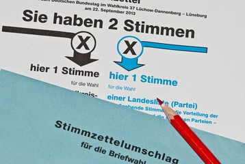 Briefwahl- Unterlagen, Niedersachsen, Deutschland, Europa