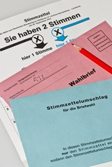 Briefwahl- Unterlagen, Niedersachsen, Deutschland, Europa