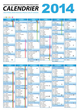 CALENDRIER 2014  Fran&ccedil;ais - Modifiable