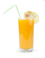 Glass with Peaches juice