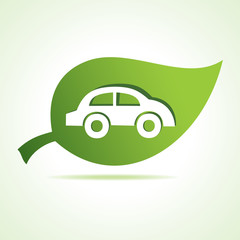 car icon at leaf stock vector