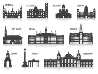 Obraz premium Silhouettes of cities