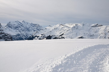 Fototapeta na wymiar Jungfrau Massif in Bernese Alps, Switzerland