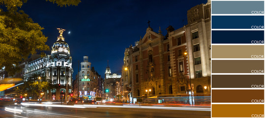 Madrid by night, color code