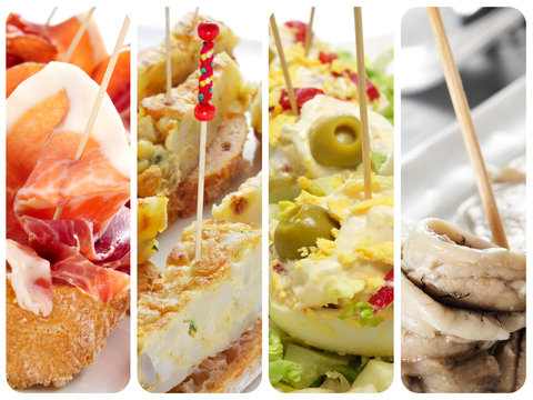 spanish tapas collage