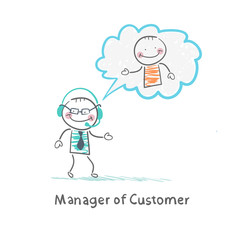 Manager of Customer talking on headphones with the client