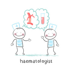Naklejka premium haematologist thinks of blood
