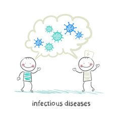infectious diseases specialist says with a patient about infecti