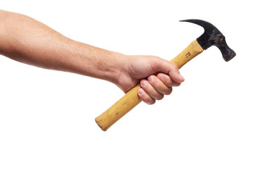 Hand with hammer.