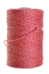 Roll of jute line isolated on white background