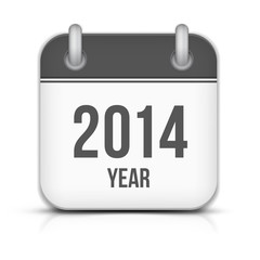 2014 Year Vector Calendar App Icon With Shadow