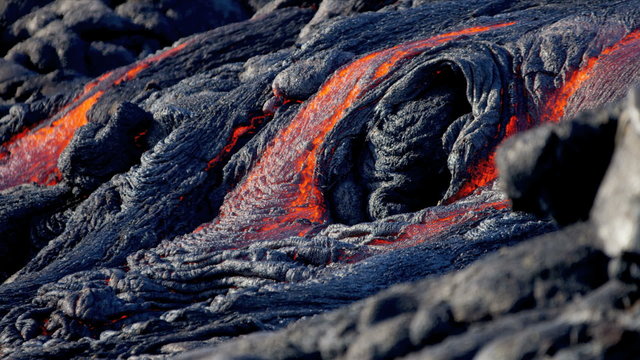 Shimmering Heat Moving Volcanic Lava Flow