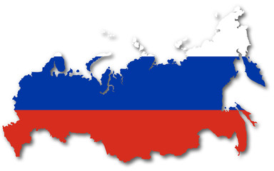 Carte / drapeau de la Russie