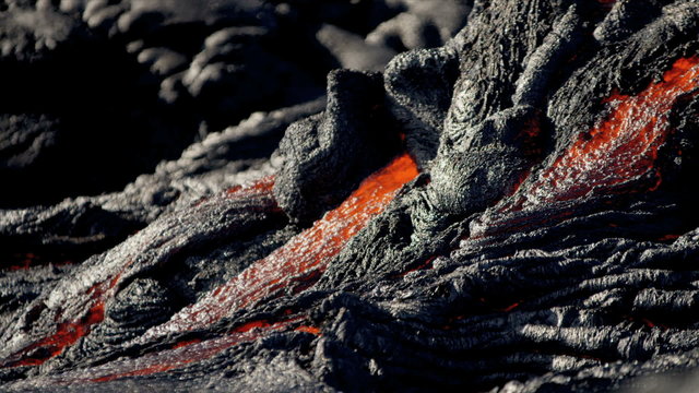 Slow Moving River Molten Lava Kilauea Hawaii 