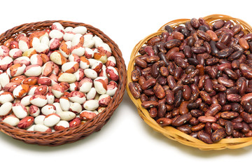 beans close-up on white background
