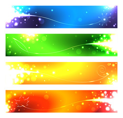 A set of banners for the seasons. Vector illustration.