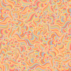 Seamless abstract hand-drawn waves pattern