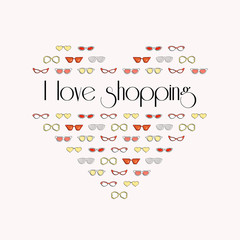 Heart from stylish fashion sunglasses