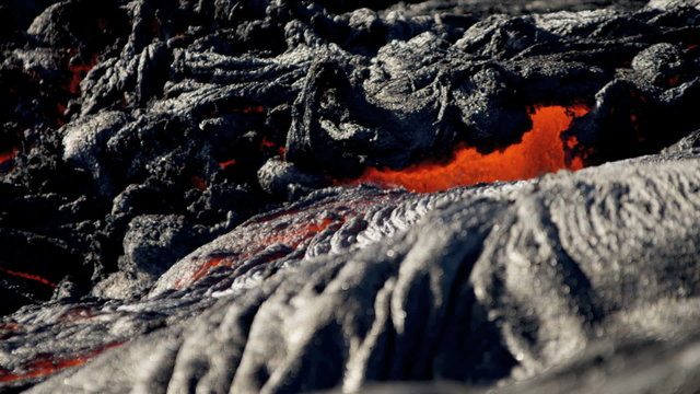 Destructive Flow Volcanic Lava Hawaii Close Up