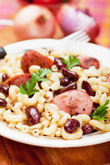 Pasta with beans and sausage
