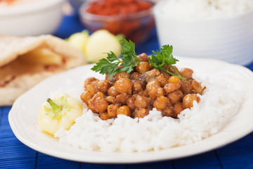 Chana masala with rice
